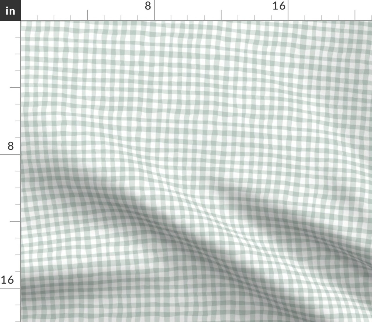 Gingham Warm Sage Vintage Plaid Custom Printed Fabric by Spoonflower Various Fabrics by the Yard or Fat Quarter